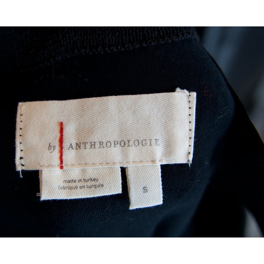 Anthropologie‎ Skirt Womens Small Black Knit Ruffle Hem Elastic Waist Pull On - Picture 3 of 4